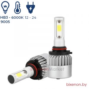 Светодиодные лампы головного света HB3 (9005) COB S2